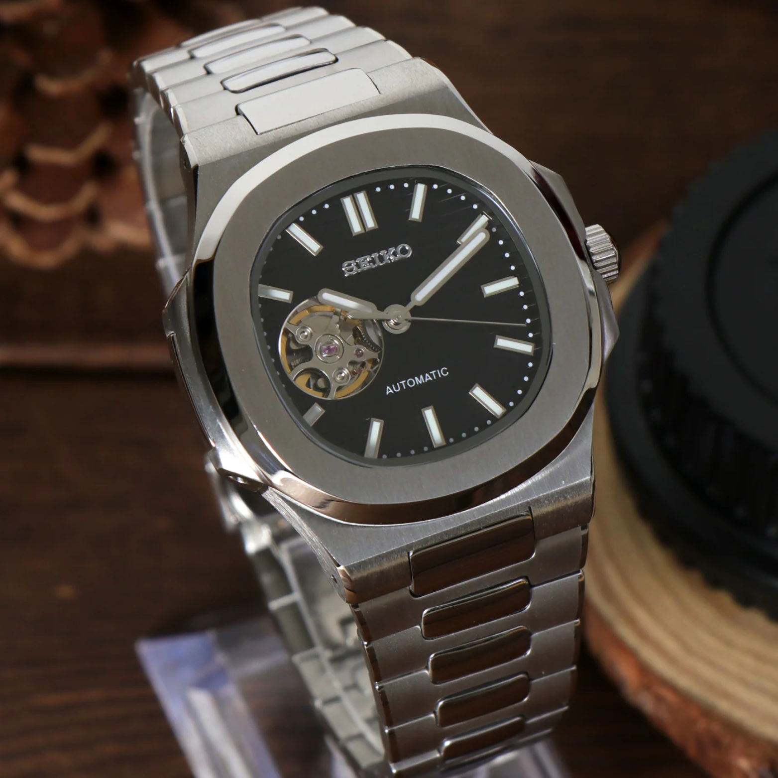 NAUTIKO | Silver Black Open Heart