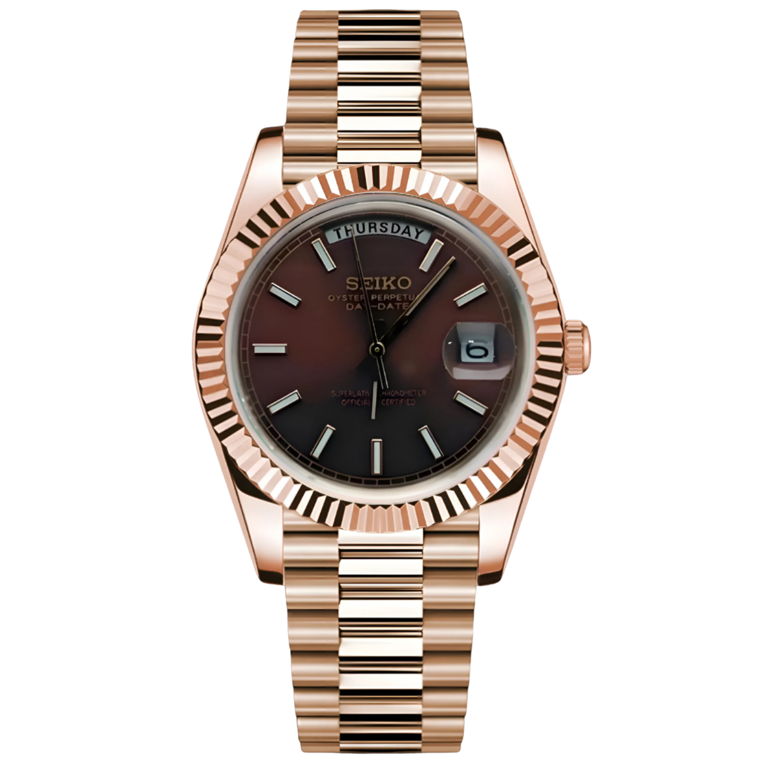 SEIKOJUST | Day-Date Rose Gold Chocolate