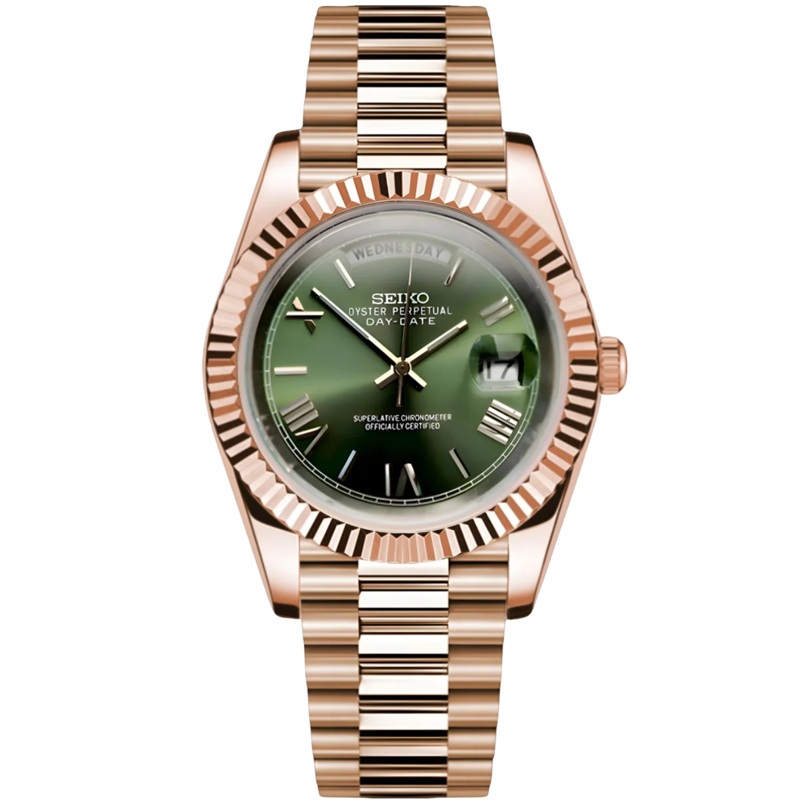 SEIKOJUST | Day-Date Mint Green Rose Gold