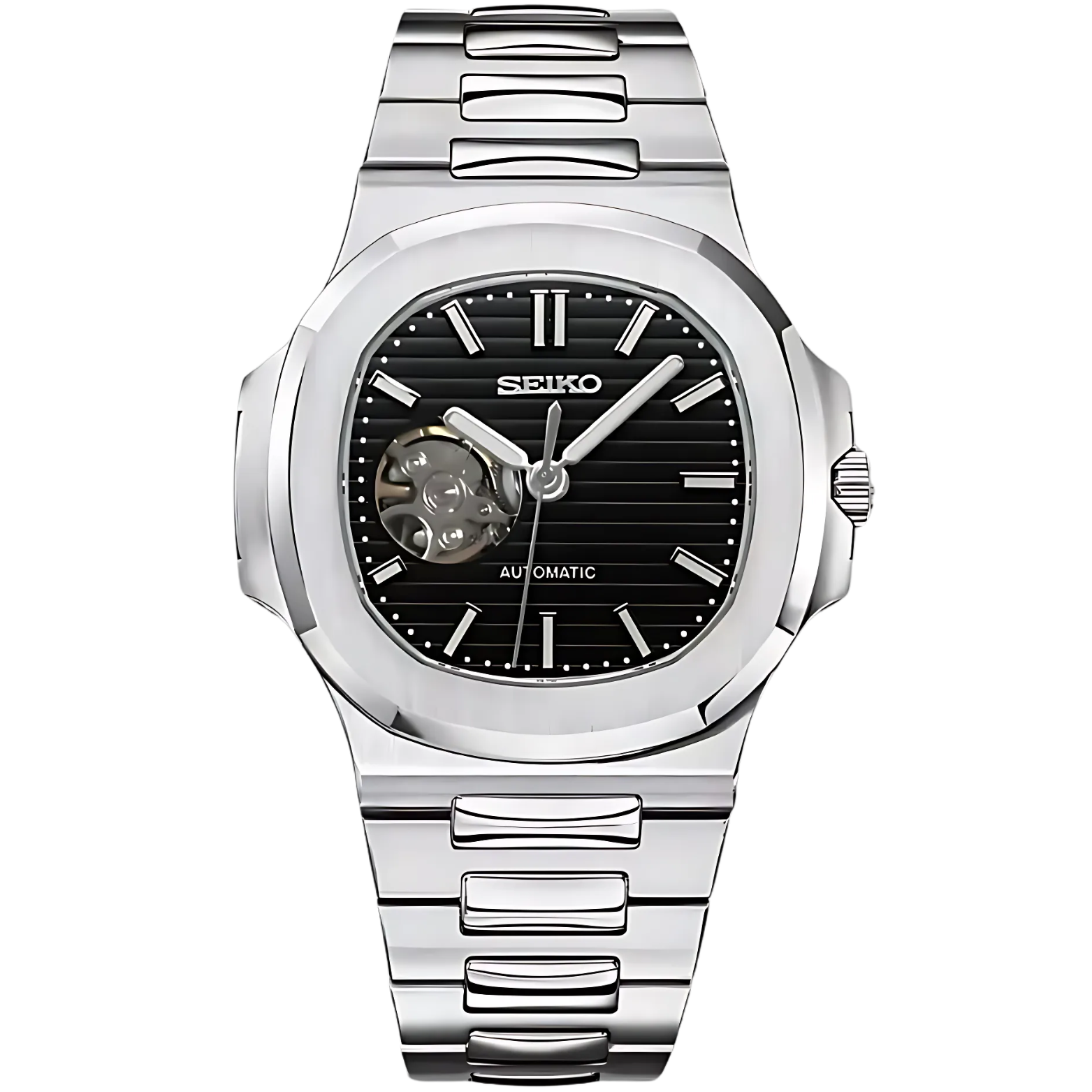 NAUTIKO | Silver Black Open Heart